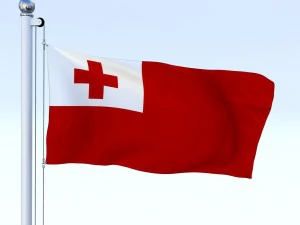 animated tonga flag 3D Model
