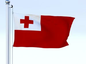 animated tonga flag 3D Model