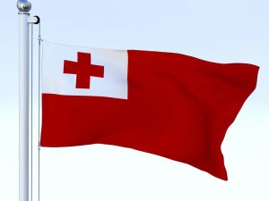 animated tonga flag 3D Model