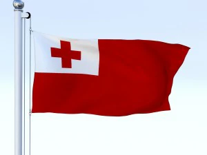 animated tonga flag 3D Model