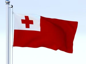 animated tonga flag 3D Model