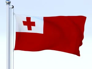 animated tonga flag 3D Model