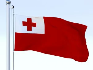 animated tonga flag 3D Model