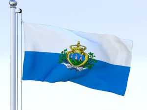animasyonlu san marino bayrağı 3D Model