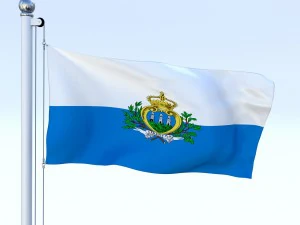 animated san marino flag 3D Model