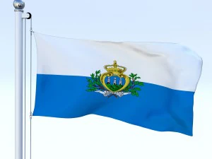 animated san marino flag 3D Model