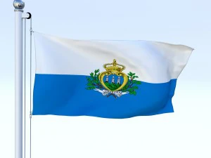 animated san marino flag 3D Model