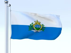 animated san marino flag 3D Model