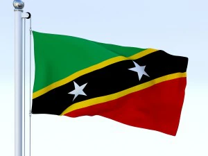 アニメーションのセントクリストファー・ネイビスの国旗 3Dモデル