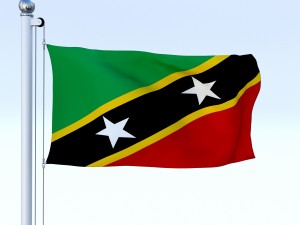 animated saint kitts and nevis flag 3D Model