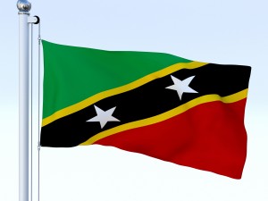 animated saint kitts and nevis flag 3D Model