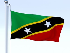 animated saint kitts and nevis flag 3D Model