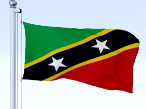 animated saint kitts and nevis flag 3D Model