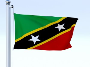 animated saint kitts and nevis flag 3D Model