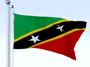 animated saint kitts and nevis flag 3D Model