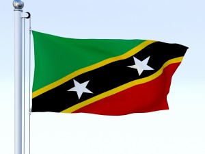 animated saint kitts and nevis flag 3D Model
