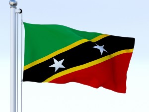 animated saint kitts and nevis flag 3D Model