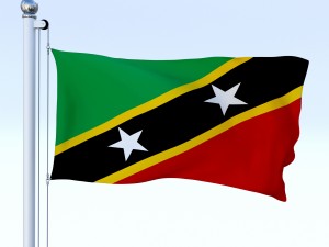 animated saint kitts and nevis flag 3D Model