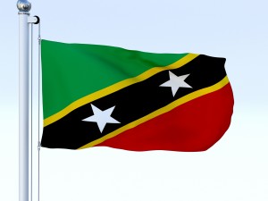 animated saint kitts and nevis flag 3D Model