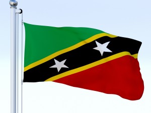 animated saint kitts and nevis flag 3D Model
