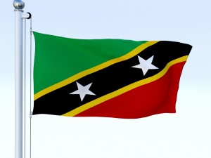 animated saint kitts and nevis flag 3D Model