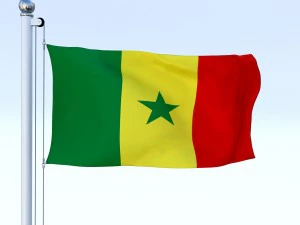 animated senegal flag 3D Model