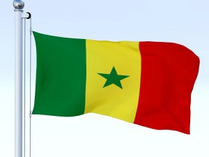 animated senegal flag 3D Model