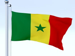 animated senegal flag 3D Model