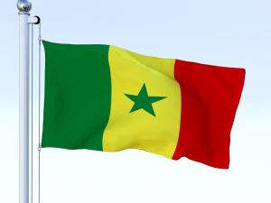 animated senegal flag 3D Model