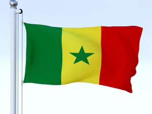 animated senegal flag 3D Model