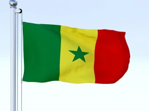 animated senegal flag 3D Model