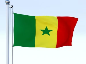 animated senegal flag 3D Model
