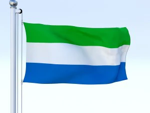 animated sierra leone flag 3D Model