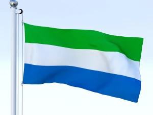 animated sierra leone flag 3D Model