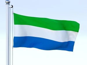 animated sierra leone flag 3D Model