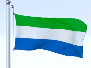 animated sierra leone flag 3D Model