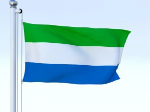 animated sierra leone flag 3D Model