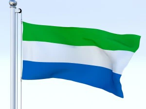 animated sierra leone flag 3D Model