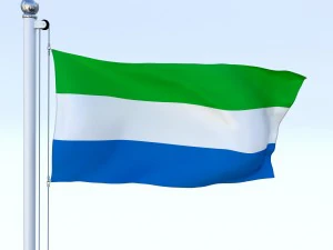 animated sierra leone flag 3D Model