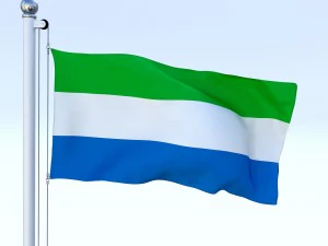 animated sierra leone flag 3D Model