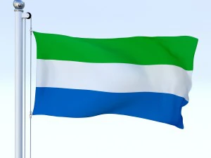 animated sierra leone flag 3D Model