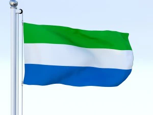 animated sierra leone flag 3D Model