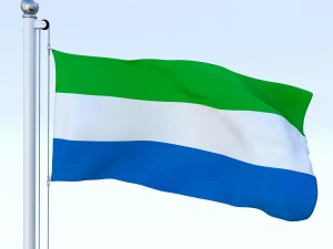 animated sierra leone flag 3D Model