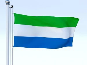 animated sierra leone flag 3D Model