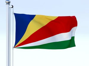 animated seychelles flag 3D Model