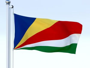 animated seychelles flag 3D Model
