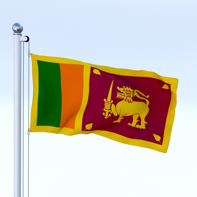 animated sri lanka flag 3D Модель .c4d .max .obj .3ds .fbx .stl .blend 