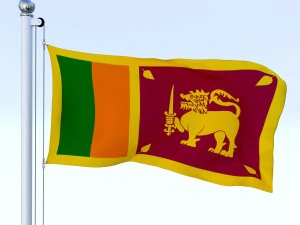 animated sri lanka flag 3D Model