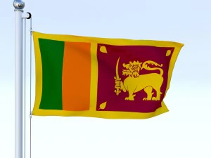 animated sri lanka flag 3D Model