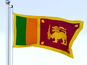 animated sri lanka flag 3D Model
